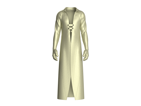 Men Long Jacket 3D Model