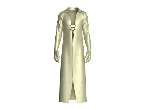 Men Long Jacket 3D Model