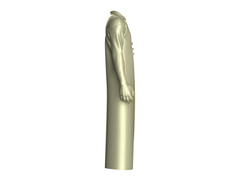 Men Long Jacket 3D Model