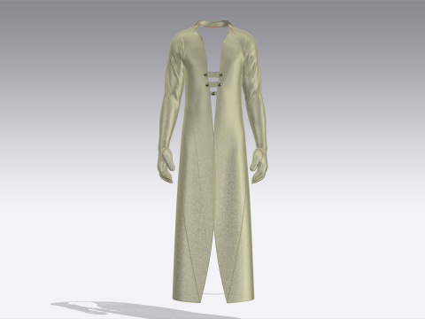 Men Long Jacket 3D Model