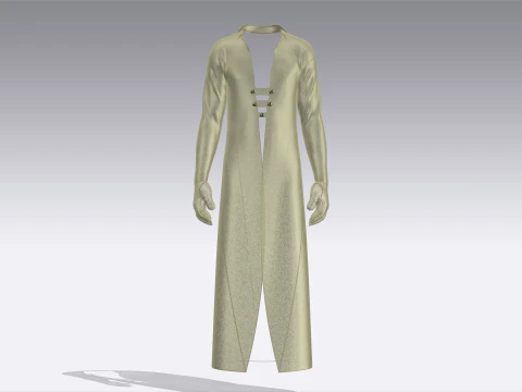 Men Long Jacket 3D Model