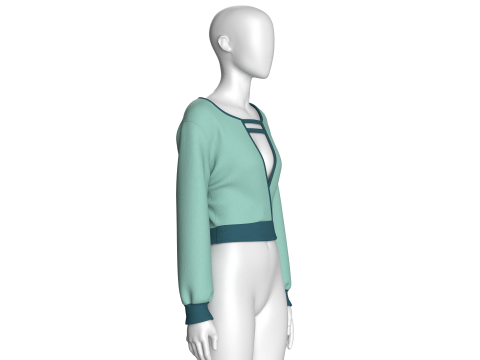Girls Blouse Top Modello 3D
