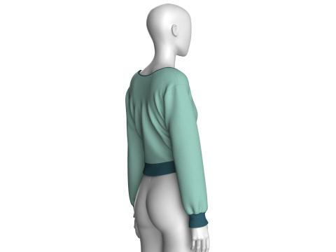 Girls Blouse Top Modello 3D