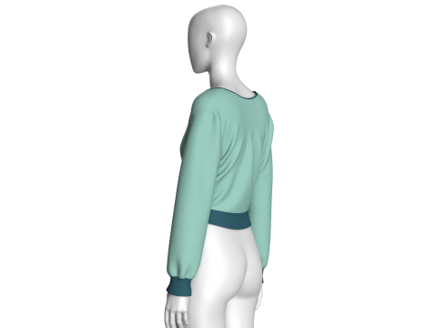 Girls Blouse Top Modello 3D