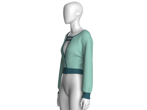 Girls Blouse Top Modello 3D