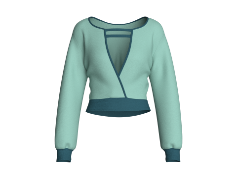 Girls Blouse Top Modello 3D