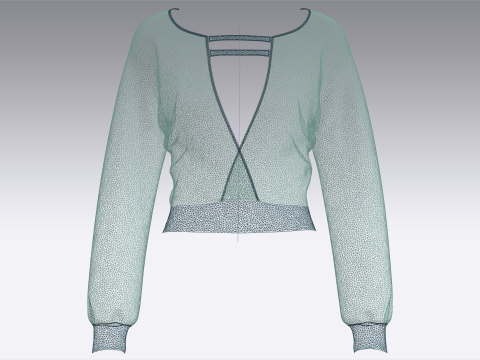 Girls Blouse Top Modello 3D