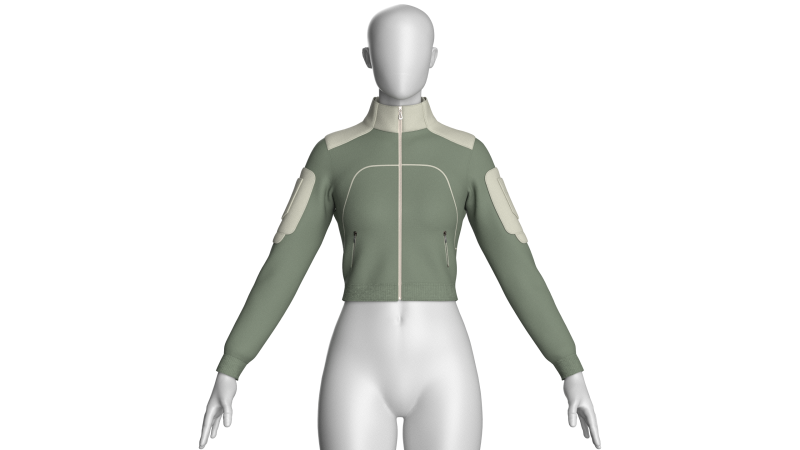 Girls Fashion Crop Jacket 3D Model .c4d .max .obj .3ds .fbx .stl .blend 
