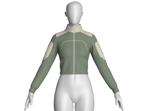 Girls Fashion Crop Jacket Modelo 3D