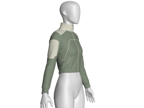 Girls Fashion Crop Jacket 3D Model