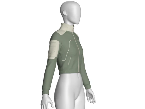 Girls Fashion Crop Jacket 3D Model