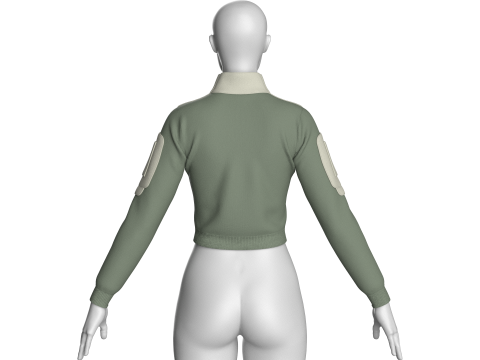 Girls Fashion Crop Jacket 3D Model