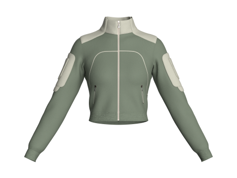 Girls Fashion Crop Jacket 3D Model