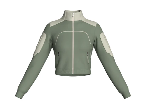 Girls Fashion Crop Jacket 3D Model