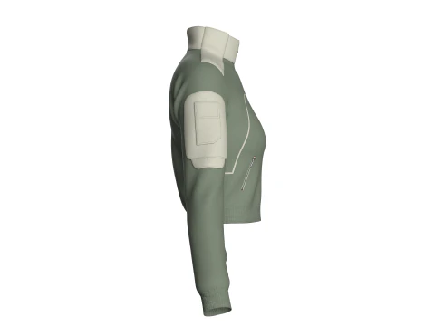 Girls Fashion Crop Jacket 3D Model