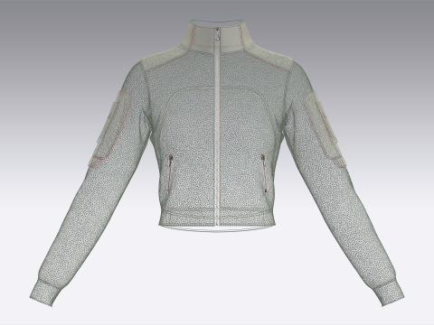 Girls Fashion Crop Jacket 3D Model