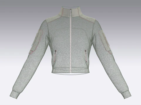 Girls Fashion Crop Jacket 3D Model
