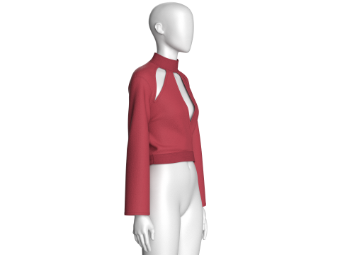 Girls Fashion Crop Top V2 Modello 3D
