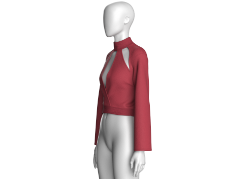 Girls Fashion Crop Top V2 Modello 3D