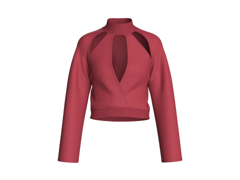 Girls Fashion Crop Top V2 Modello 3D