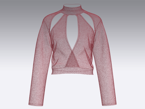 Girls Fashion Crop Top V2 Modello 3D