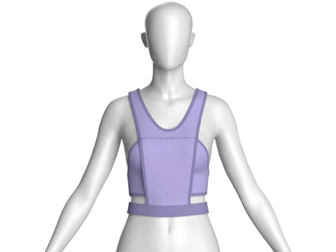 Модний укорочений топ для дівчат V3 3D Модель