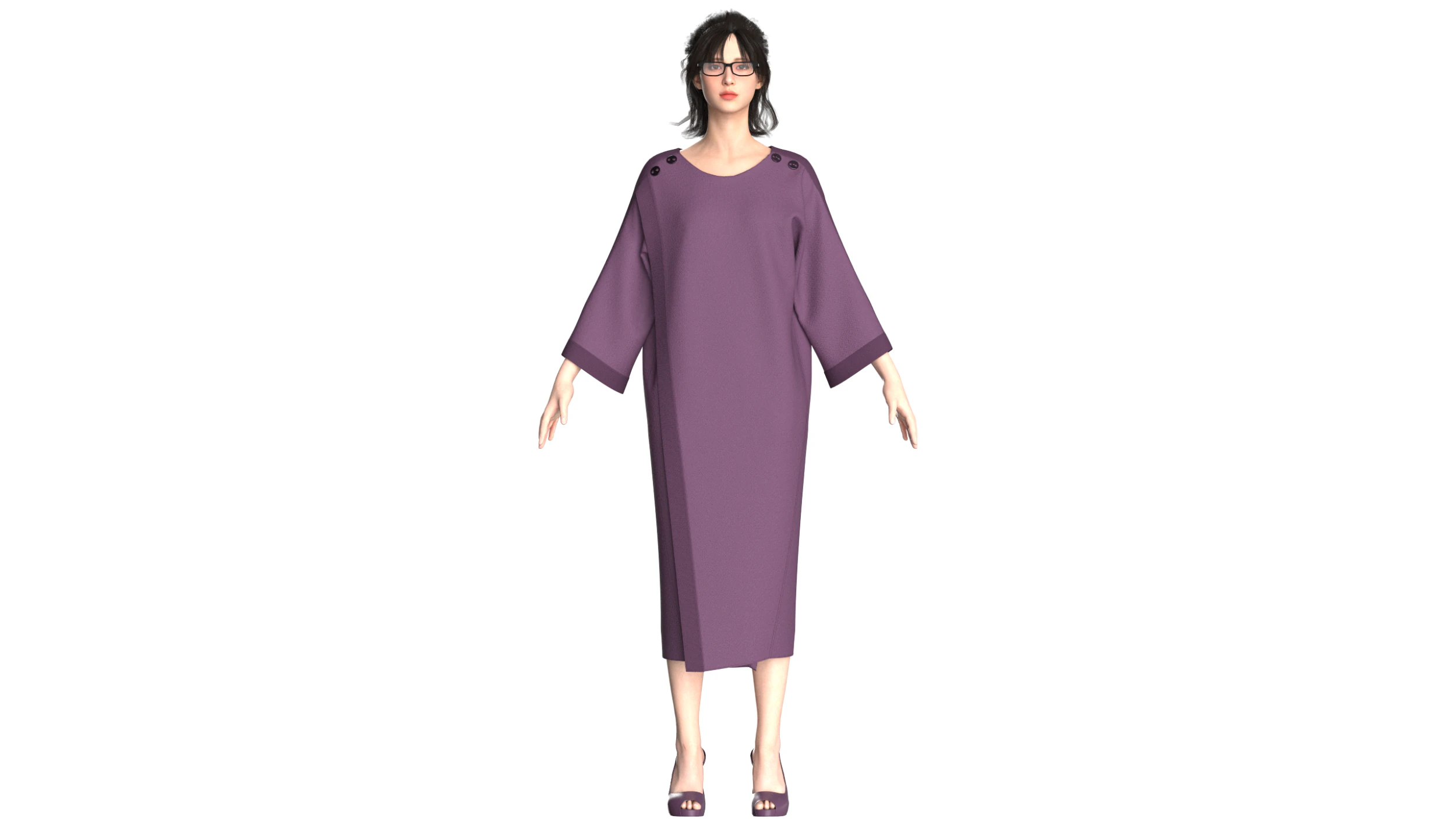 Girls Fashion Sweat Dress 3D Model .c4d .max .obj .3ds .fbx .stl .blend 