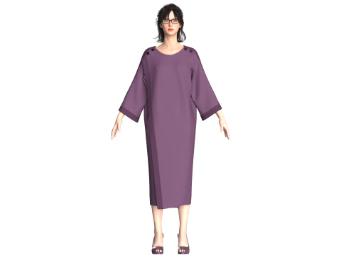 Gaun Keringat Fashion Anak Perempuan Model 3D