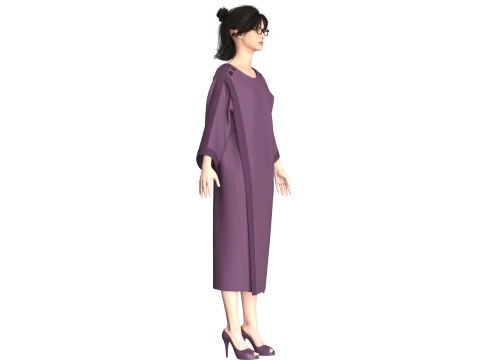 Girls Fashion Sweat Dress 3D Model