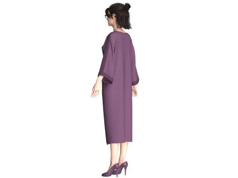 Girls Fashion Sweat Dress 3D Model