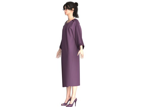 Girls Fashion Sweat Dress Model 3D