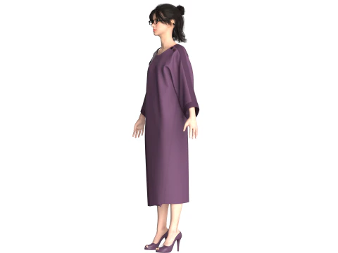 Girls Fashion Sweat Dress 3D Model