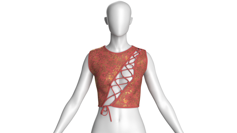 Girls Printed Crop Top Modello 3D .c4d .max .obj .3ds .fbx .stl .blend 
