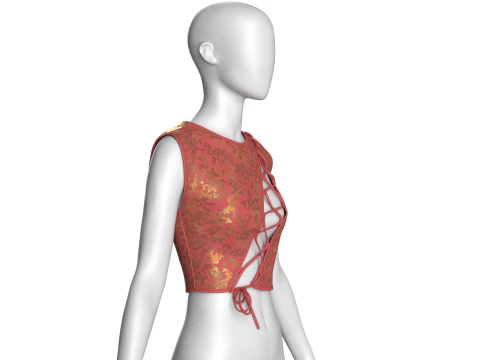 Girls Printed Crop Top 3D Model