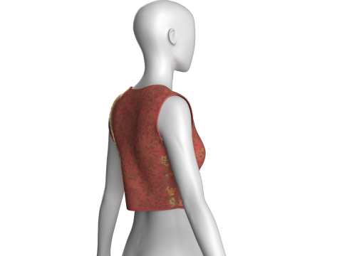 Girls Printed Crop Top Modello 3D