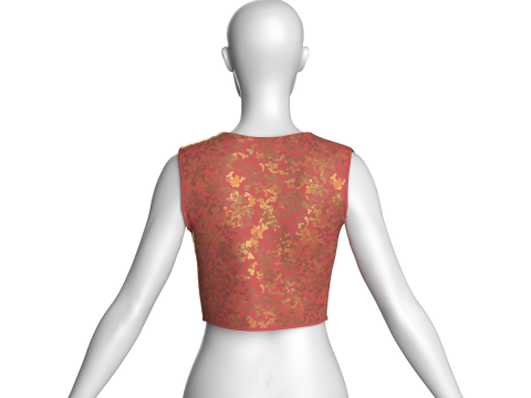 Girls Printed Crop Top Modello 3D