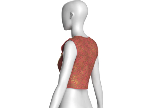 Girls Printed Crop Top 3D Model