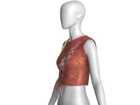 Girls Printed Crop Top 3D Model