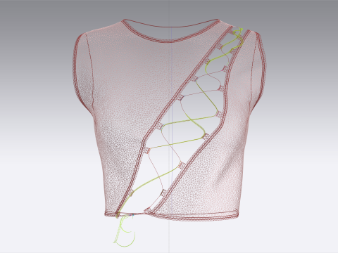 Girls Printed Crop Top Modello 3D