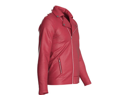 Men Fashion Leather Jacket Modello 3D