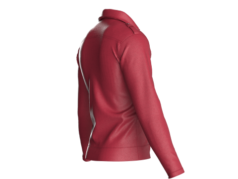 Men Fashion Leather Jacket Modello 3D