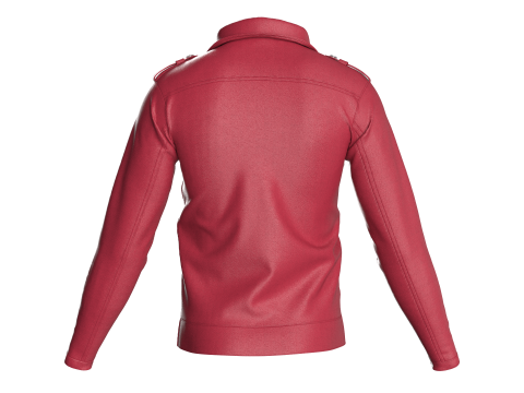 Men Fashion Leather Jacket Modello 3D