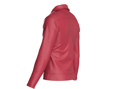 Men Fashion Leather Jacket Modello 3D