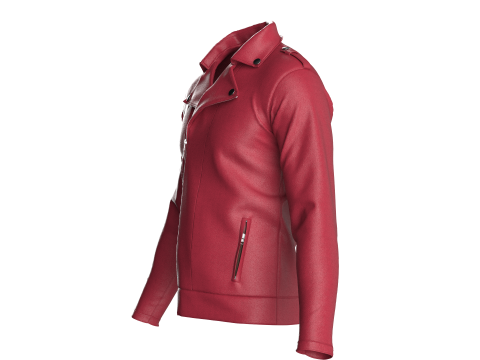 Men Fashion Leather Jacket Modello 3D