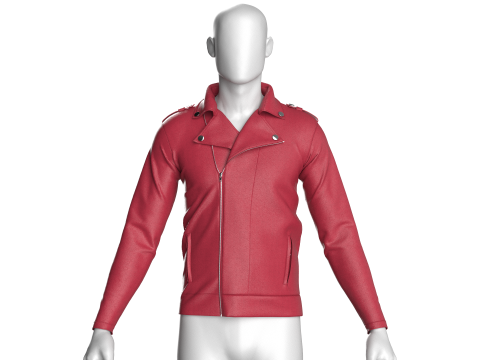 Men Fashion Leather Jacket Modello 3D