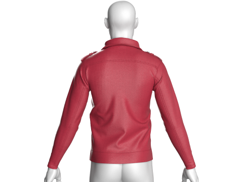 Men Fashion Leather Jacket Modello 3D