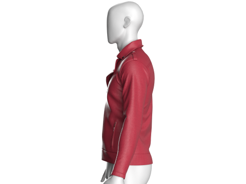 Men Fashion Leather Jacket Modello 3D