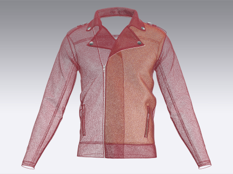 Men Fashion Leather Jacket Modello 3D
