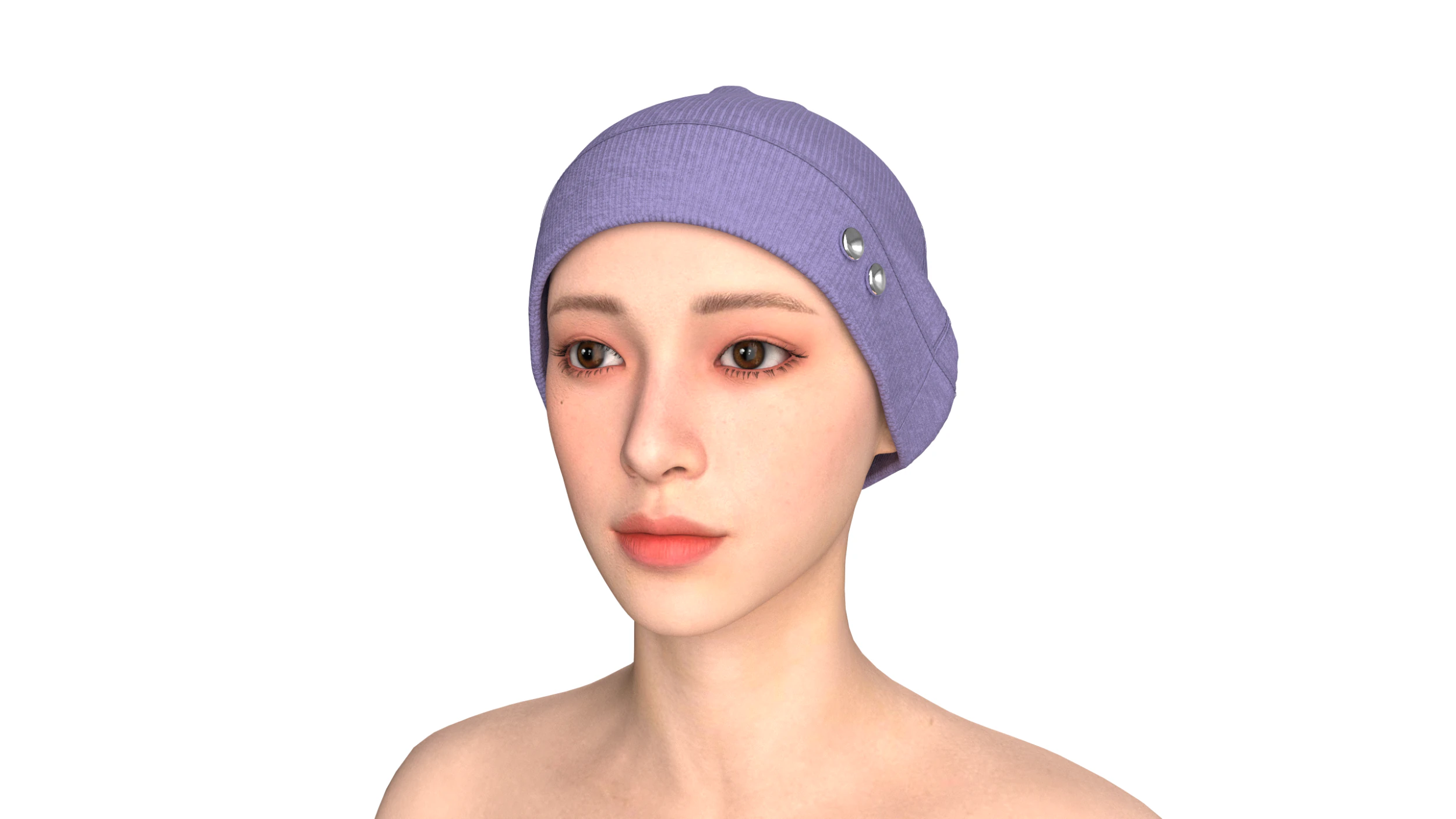 Womens Knitted Winter Cap 3D Model .c4d .max .obj .3ds .fbx .stl .blend 