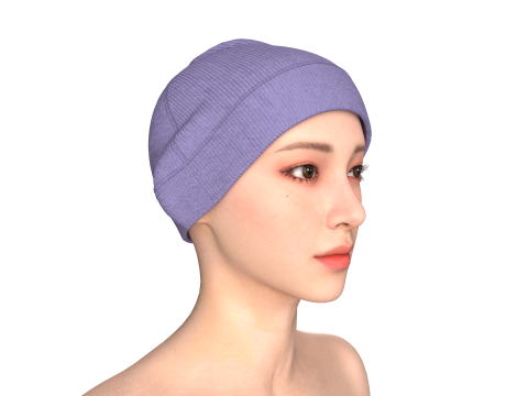 Womens Knitted Winter Cap Model 3D